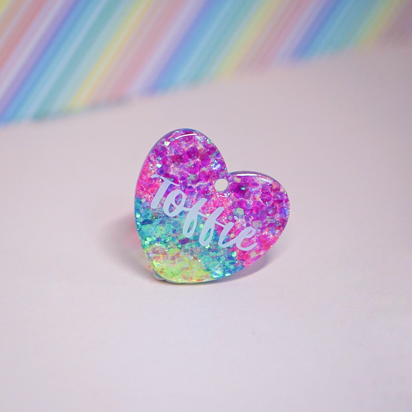 Heart 2.0 Tag (Chunky Glitter Rainbow)