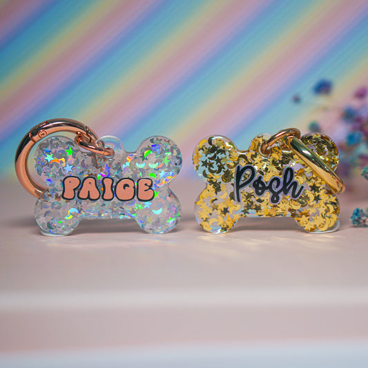 Moon & Stars Glitter Tag