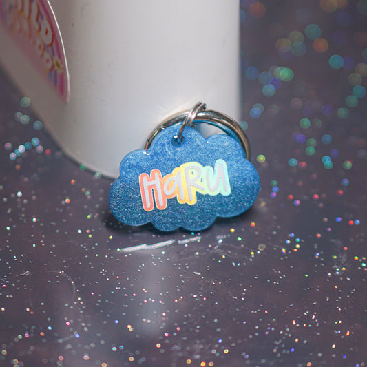 Cloudy Glitter Tag