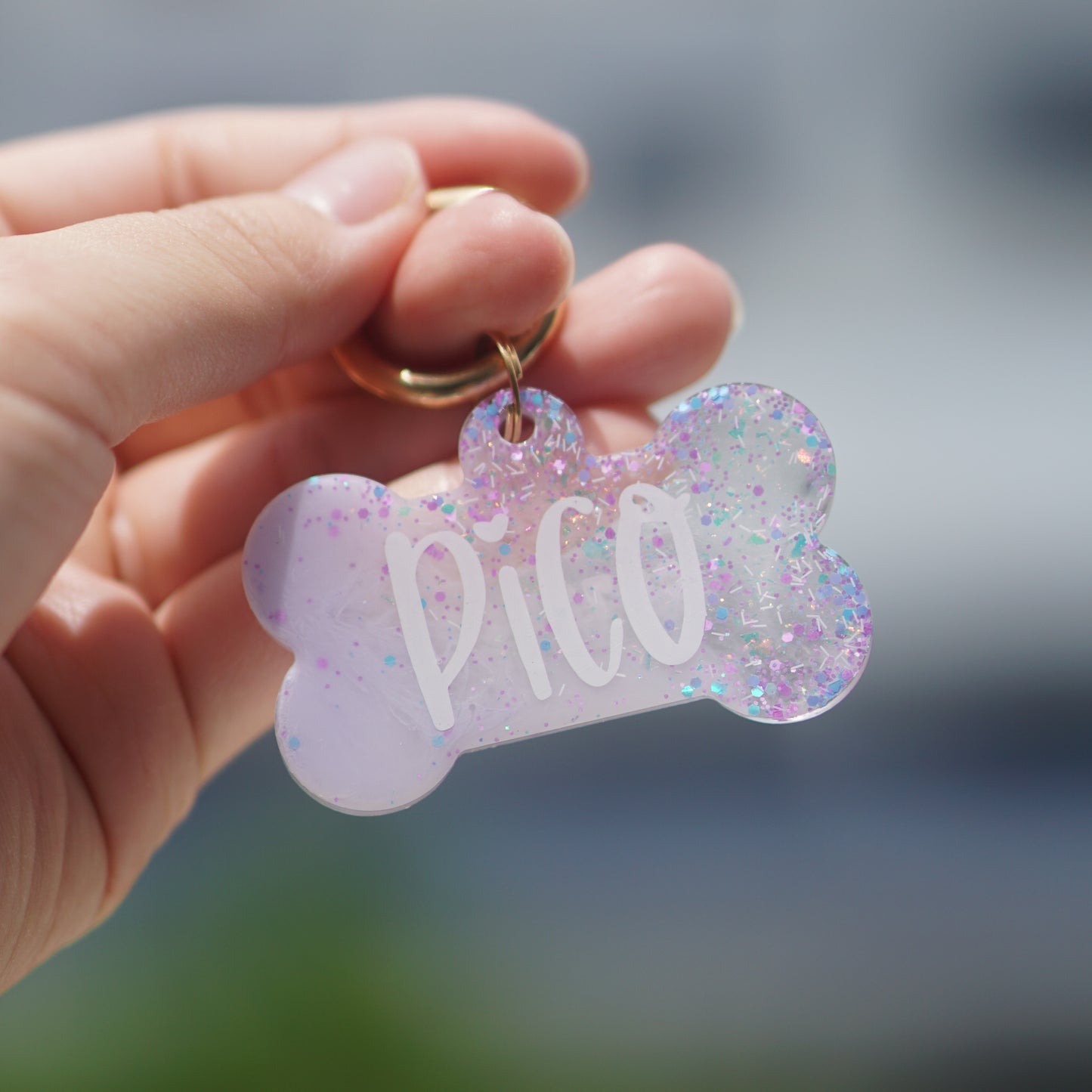 Lilac Glitter Tag