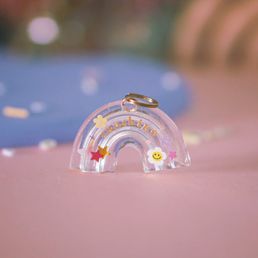 Rainbow Shaped Dog Tag Clear