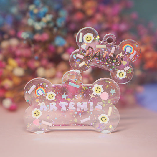 Flower Power Bone Tag