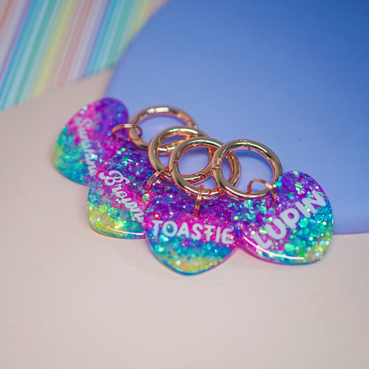 Heart 2.0 Tag (Chunky Glitter Rainbow)